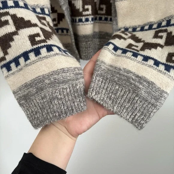 Lucky Brand Women's Boho Southwestern Aztec Shawl Collar Knit Cardigan SzXL - Picture 5 of 10